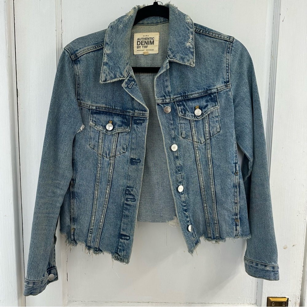 Zara Denim by TRF Cropped Jean Jacket Small